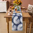 thumbnail image 4 of Table Runners 90 Inches Long Dress Scarves, Coastal Shell Navy Blue Farmhouse Coffee/Dining/Kitchen Table Decor Table Runner for Living Room, Summer Ocean Shell Beach 13x90 Inch, 4 of 9