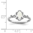 thumbnail image 3 of 925 Sterling Silver Created Opal Diamond Ring Birthstone October Gemstone, 3 of 10