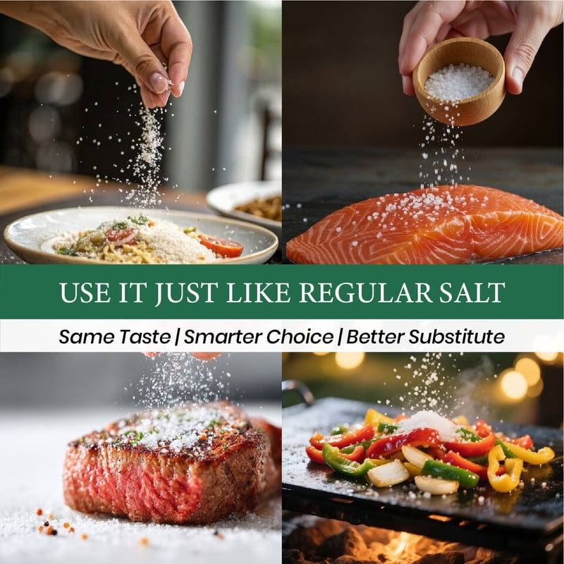 Pacific Pelican Salt Substitute | Sodium Free Salt | Fine Grain, Pure Rock Salt, 100% Natural & Organic for Cooking, Seasoning & Wellness (1 Pound) (Pack of 2)
