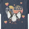 thumbnail image 2 of Men's Star Wars: The Last Jedi Valentine's Day Porg Hearts Sketch Graphic Tee Navy Blue Heather Large, 2 of 4