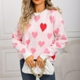 thumbnail image 6 of Fengactive Heart Sweater for Women Valentines Cute Print Crewneck Long Sleeve Oversized Sweaters Knit Pullover Tops, 6 of 7