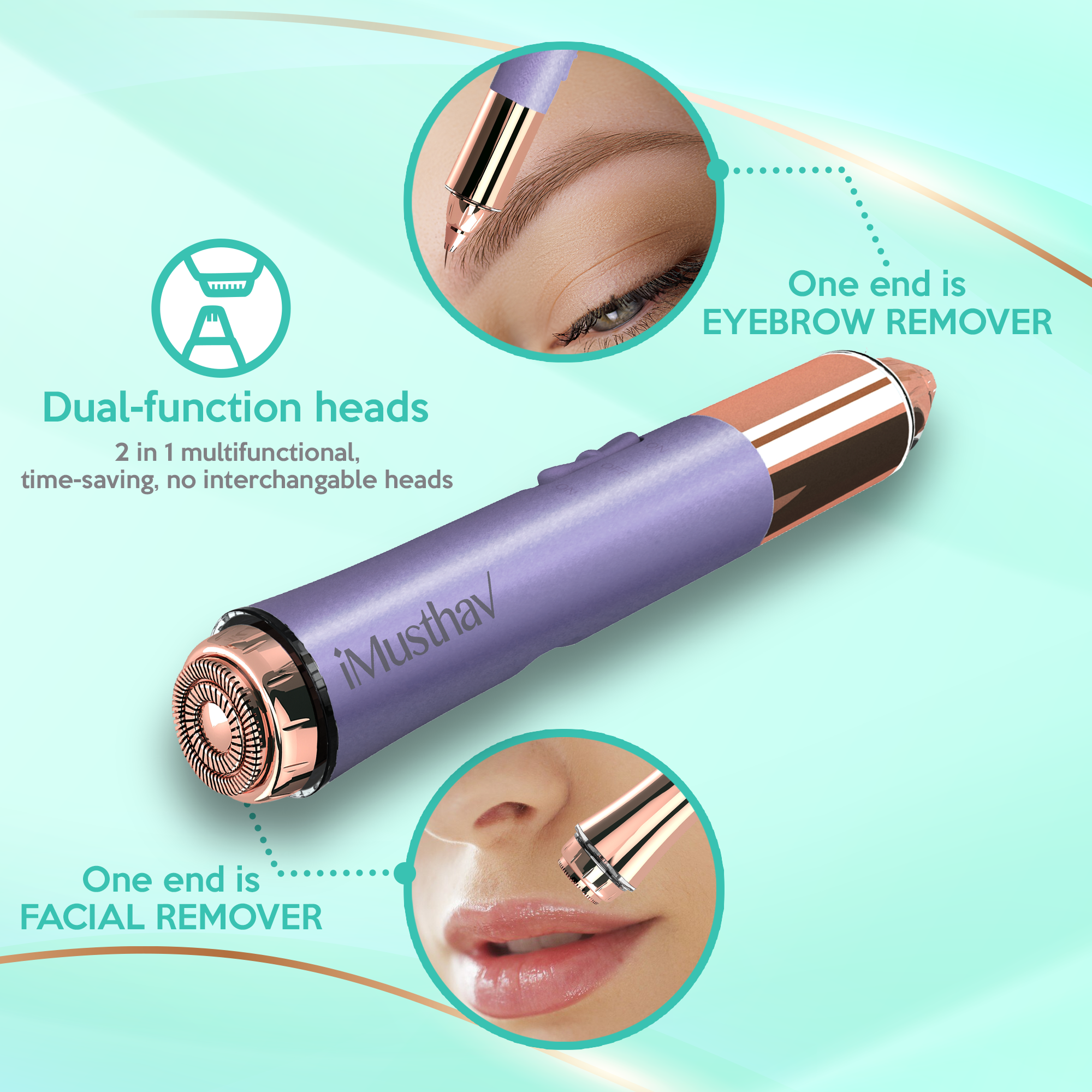 iMusthav Flawless 2-in-1 Facial Hair Remover & Eyebrow Trimmer photo 6