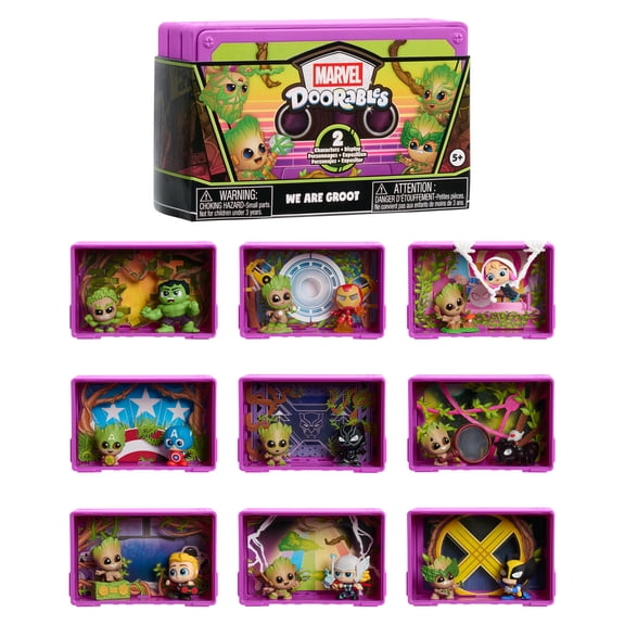 Marvel Doorables We Are Groot Collector Capsule, 2 Characters Included, 10 to Collect, Collectible Kids Toys by Just Play, Ages 5 and up