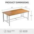 thumbnail image 3 of Opohoro 42" Outdoor Rectangular Coffee Table, Patio Dining Table with Powder-Coated Steel Frame, White, 3 of 5