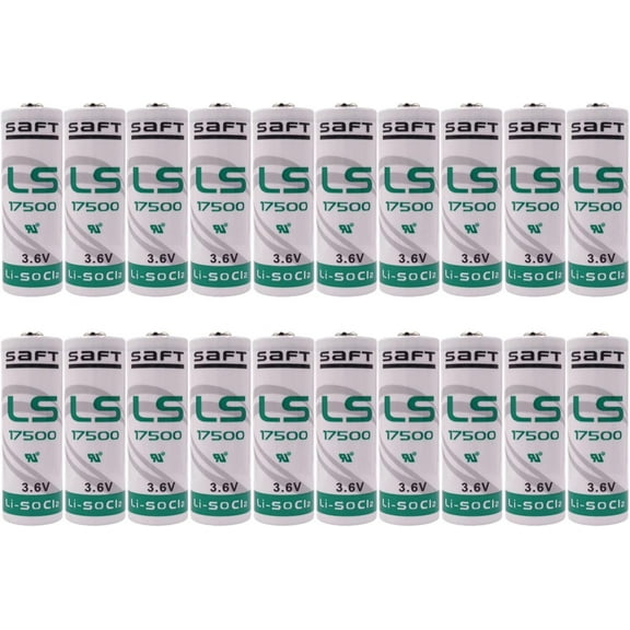 (Pack of 20) LS17500 3.6V Lithium Battery 3600mAh for SAFT LS17500 3.6 Volt a Lithium Battery
