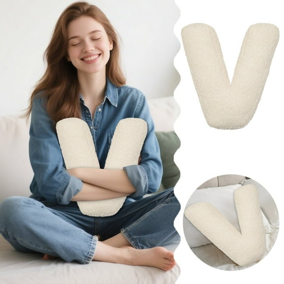 Letter Pillows, V-Shaped Letter Pillow, Decorative Throw Pillows, for Bed Couch, Letter Pillows English Alphabet for Sofa Bedroom Living Room Decoration