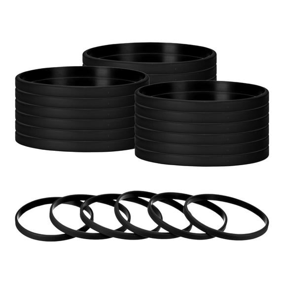 Uxcell 24Pcs Rubber Bracelets, Silicone Wristbands Solid Color for Sport/Workout/Basketball Men Women Teens [Black]