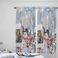 thumbnail image 4 of Snowman Christmas Kitchen Curtain 2 Panels Curtains 72 Inch Length, Farmhouse Xmas Tree Snowflake Curtains Rod Pocket Curtains Window Drapes Treatment Window Cafe Curtains, 4 of 5
