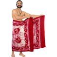 thumbnail image 4 of HAPPY BAY Men's Pareo Regular Surfing Dashiki Sarong Long Swim Beach Wrap One Size Red-N997 Summer Vacation Aloha, 4 of 5