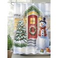 thumbnail image 2 of Christmas Snowman Shower Curtain Set, Waterproof Shower Curtains for Bathroom, Xmas Tree Winter Holiday Gifts Washable Fabric Cloth Bath Curtain for Bathtub Decoration with Hooks 48x72 Inches, 2 of 6