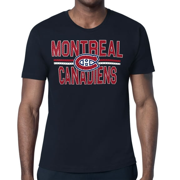 Men's Starter Navy Montreal Canadiens Mesh Look Team Name T-Shirt