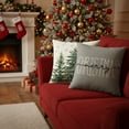 thumbnail image 3 of Sm:)e Hello Winter Christmas Tree Pillow Covers 18 x 18 Set of 4, Square Xmas Decorative Farmhouse Outdoor Sofa Case, 3 of 6