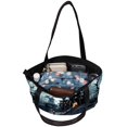 thumbnail image 5 of Castle Canvas Leather Mix Crossbody Bag for Women, Hand-Held Twill Sponge Jeanette Shoulder Purse, 30x10.5x39cm/11.8x4.1x15.4in, 5 of 5
