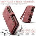 thumbnail image 4 of Ancove for iPhone 15 Plus Wallet Case with Credit Card Holder & Wrist Strap,PU Leather Kickstand Magnetic Closure Zipper Pocket Flip Folio Case Cover for iPhone 15 Plus,Red, 4 of 7