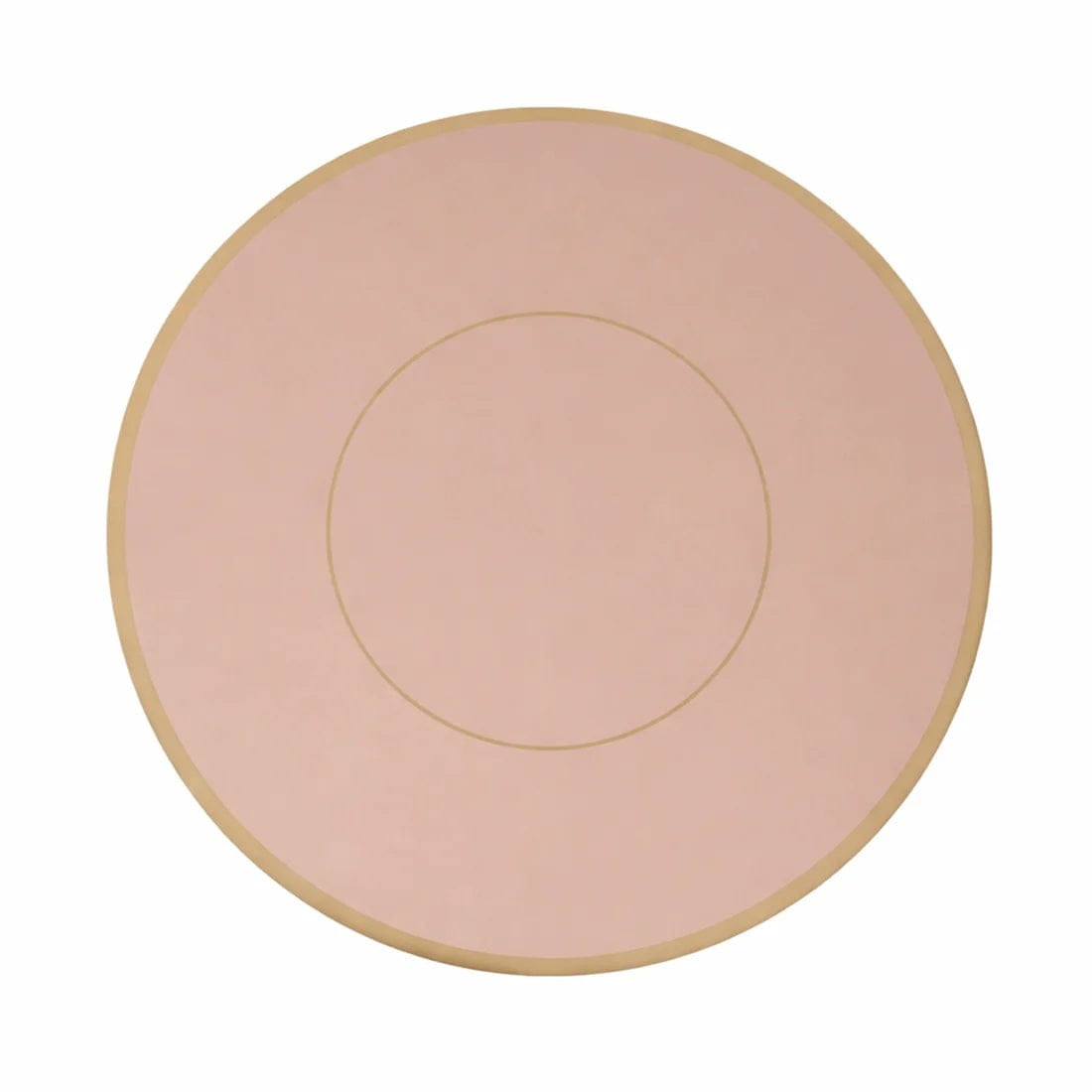 50 Dusty Rose Disposable 13 in Round Cardboard Paper Table Placemats with Gold Rim