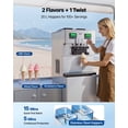 thumbnail image 5 of VEVOR Commercial Ice Cream Machine, 34-44L/H Yield, Dual-Compressor Freestanding Soft Serve Ice Cream Maker with 2*10L Hoppers & 3 Flavors, Pre-Cooling Puffing Low-Mix Alert for Snack Dessert Shops, 5 of 9
