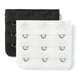 thumbnail image 1 of Extensores de tirantes de sujetador elásticos de 3 ganchos y 3 filas, ganchos de hebilla para banda de sujetador para mujeres, negro-blanco 2, 1 of 5