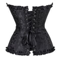 thumbnail image 3 of Women's Corset Bustier Top Lace up Vintage Floral Print Corset Black Overbust Corset S, 3 of 5