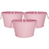 Just Artifacts 3.5-Inch Wide Mouth Metal Favor Bucket Pails (3pcs, Light Pink)