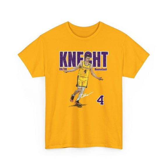Los Angeles Dalton Knecht #4 3 Point shot tired game Basketball Cartoon Unisex Heavy Cotton Tee-KBDK001-Gold-S