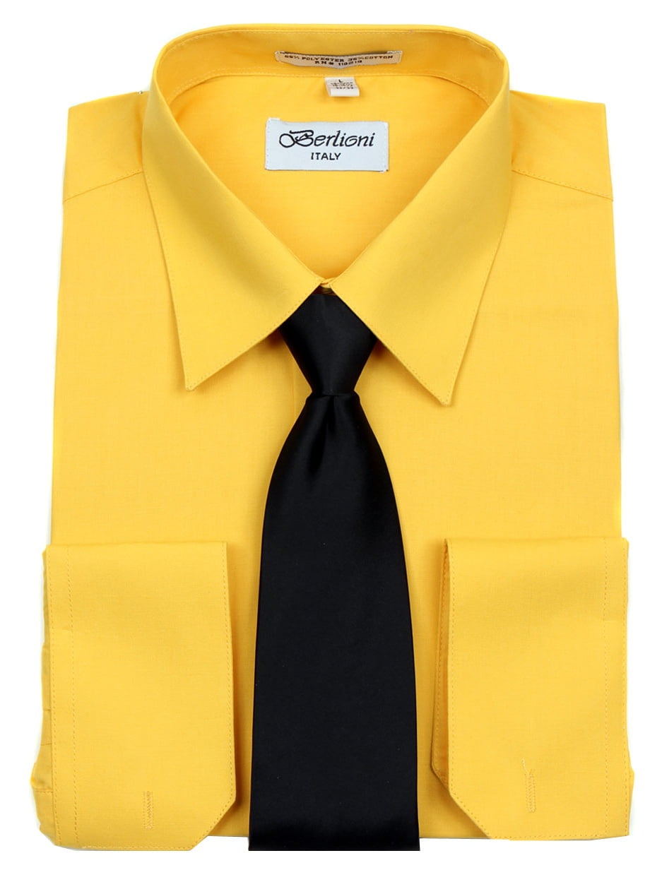 mens gold shirt and tie