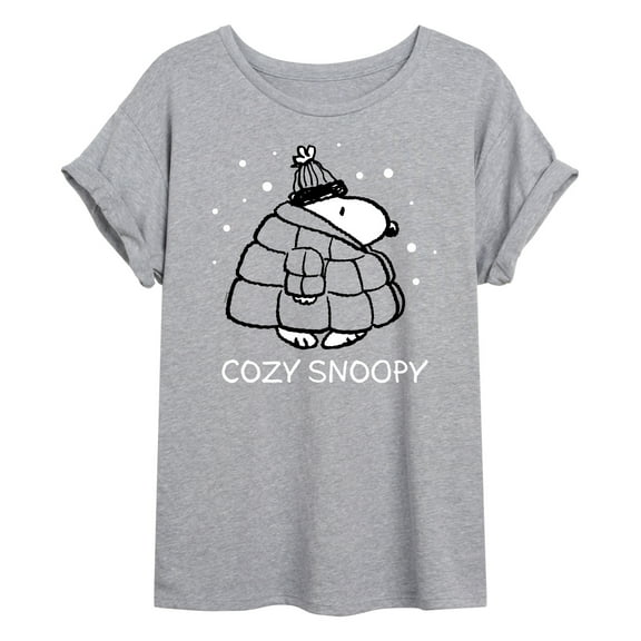 Peanuts - Cozy Snoopy - Juniors Ideal Flowy Muscle T-Shirt