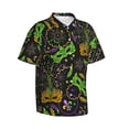 thumbnail image 2 of Balery Carnival Mardi Gras3 Print Men's Hawaiian Shirts Short Sleeve Beach Shirt Relaxed Fit Vacation Button Down Shirts-3X-Large, 2 of 9