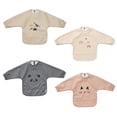 thumbnail image 1 of Paquete de 4 baberos de manga larga para bebé, babero de manga impermeable, babero suave para niños de 6 a 24 meses, 1 of 5