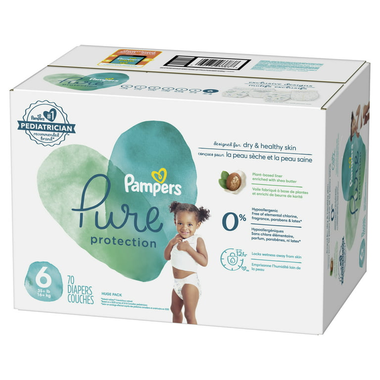 Pampers Pure Diapers Size 6, 70 Count (Select for More Options