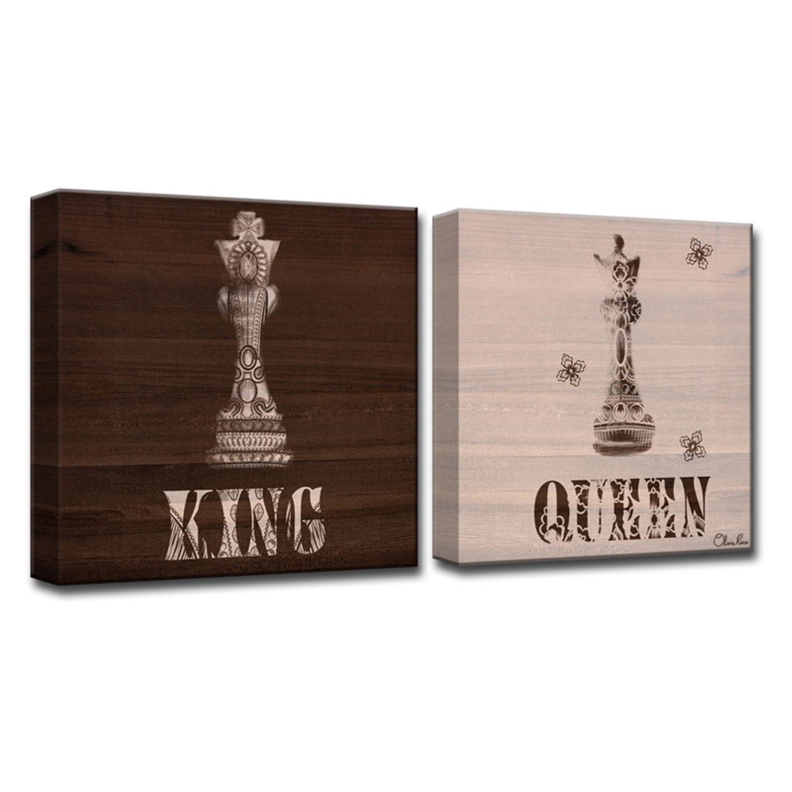 Ready2HangArt King Queen Canvas Wall Art Set of 2