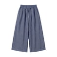 thumbnail image 6 of Admvng Women's Striped Wide Leg Elastic High Waist Pockets Culottes Copped Pants, 6 of 7