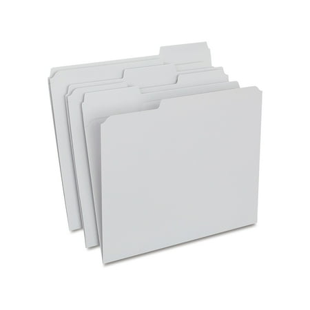HITOUCH BUSINESS SERVICES Reinforced File Folder 1/3 Cut Letter Size Gray 100/Box TR508895/508895 HITOUCH BUSINESS SERVICES Reinforced File Folder 1/3 Cut Letter Size Gray 100/Box TR508895/508895