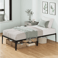 thumbnail image 1 of CazToi Base de cama plataforma de metal tamaño Individual con almacenamiento bajo la cama, no necesita somier, montaje fácil, silenciosa, 1 of 7