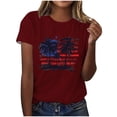 thumbnail image 2 of Goodtrade8 July 4th T Shirts for Women Red White and Blue American Flag Pullover Summer Casual , Short Sleeve Red White and Blue Fashion Crew Neck Juniors Tops Independence Day, 2 of 4