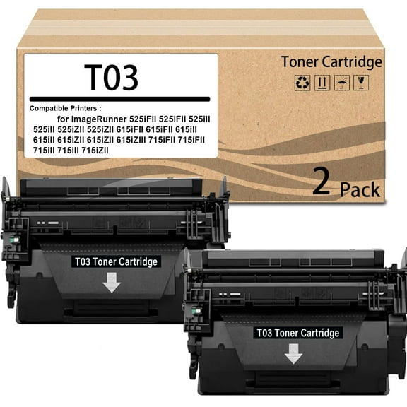 T03 Black Toner Cartridge Works for ImageRunner Advance 525iF 615iF 715iF Printers