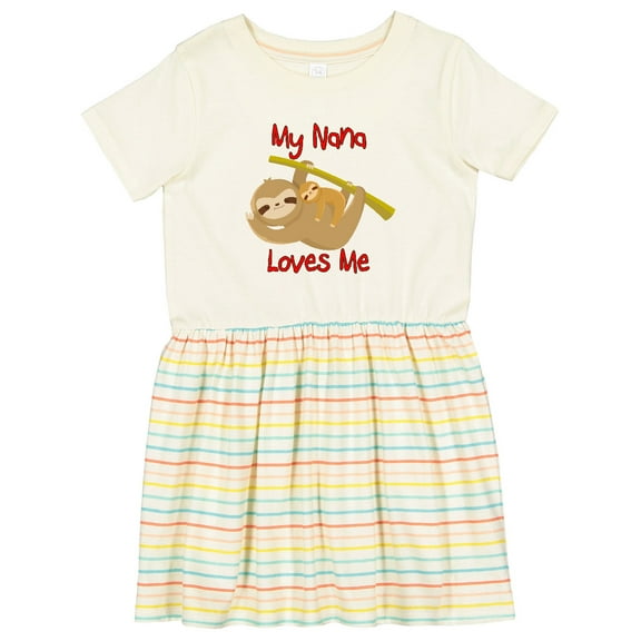 Inktastic My Nana Loves Me Sloth Girls Toddler Dress