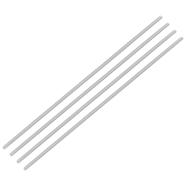 Unique Bargains Lot de 4 M3 x 200mm Pas 0.5mm Acier Inoxydable 304 Tige Entièrement Filetée