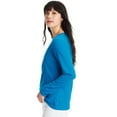 thumbnail image 3 of Hanes Women's Long Sleeve Cotton V-Neck T-Shirt Deep Dive S, 3 of 5