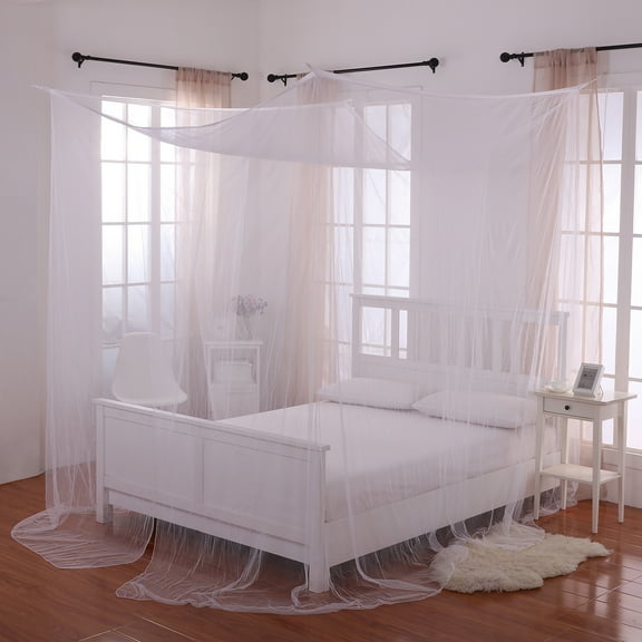 Casablanca Kids Bed Canopy Palace 4-Post Bed Sheer Mosquito Net Panel Canopy, Multiple Colors