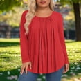 thumbnail image 2 of Hauts pour Femmes Grande Taille, Chemises Décontractées à Manches Longues Coupe Décontractée, Blouses à Col Rond T-Shirt Surdimensionné Confortable, Tenue d'Intérieur Tendance 2026 pour Usage Quotidien, 2 of 6