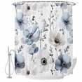 thumbnail image 2 of Blue Grey Spring Floral Waterproof Fabric Shower Curtain,Summer Flowers Botanical Waterproof Fabric Shower Curtain for Bathroom Curtains Bathtubs Hotel Shower Curtains with 12 Hooks Extra Long 72x84, 2 of 8