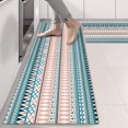 thumbnail image 2 of Kitchen Rugs Sets Of 2,Pink and Blue Geometric Striped Pattern Anti Fatigue Kitchen Mat Rugs Non Slip Washable,Decorative Kitchen Floor Mats for Kitchen,Sink,Laundry,17"X47", 2 of 5