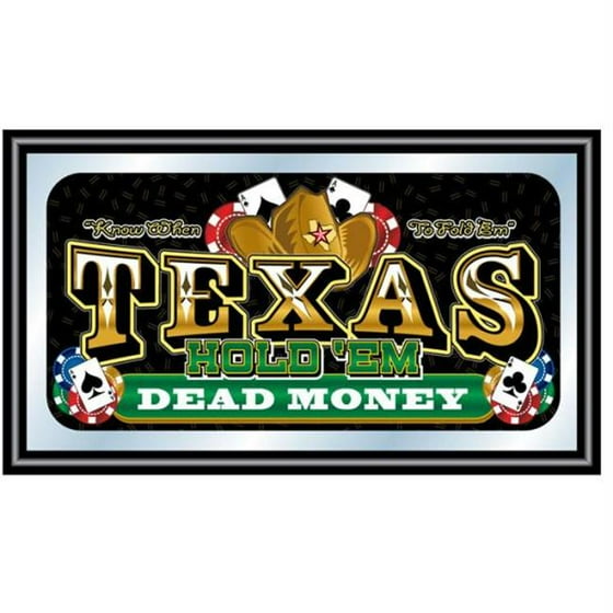 Texas Hold 'em Framed Poker Mirror, Dead Money