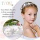 thumbnail image 4 of Tocado de princesa con flores blancas y perlas de cristal para novia, accesorios para el cabello de boda para niñas, 4 of 5