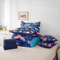 thumbnail image 4 of Erosebridal Kawaii Whale Bedding Sets Twin Size, Cute Jellyfish Comforter Sets with Sheets, Cartoon Sealife Reversible Bed Set, Super Cozy Room Decorative, 7pcs, 4 of 6