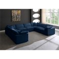 thumbnail image 2 of Meridian Furniture Plush Velvet Sectional Sofa with Overstuffed Down Feather Cushions, Navy Velvet, 2 of 5
