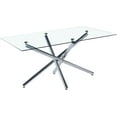 thumbnail image 4 of 63" Rectangular Clear Tempered Glass Dining Table for 4-6 People, Modern Kitchen Table with X-Shaped Metal Base, Dining Table for Dining Room, Living Room, 4 of 7