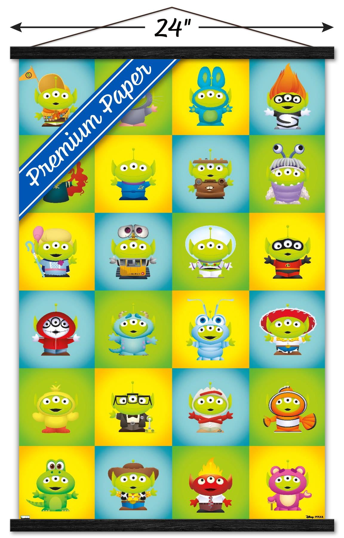 Disney Pixar - Aliens Group Wall Poster with Wooden Magnetic Frame, 22.375" x 34"