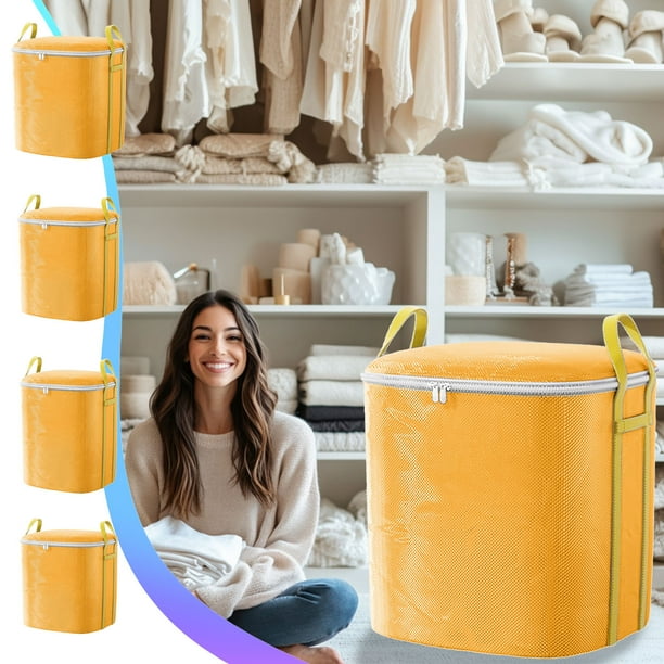 Bolsa de Almacenamiento Resistente con Asas Reforzadas | Bolsa Grande para Mudanza y Empaque de Ropa, Mantas, Edredones | Poliéster Impermeable Engrosado con Doble Cierre | Organizador Plegable y