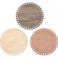 thumbnail image 2 of 1 set 3 colors Round Wooden Basket Bottoms 7.8" Crochet Basket Base Natural Blank Wood Bottom Base Shaper for DIY Basket Weaving Knitting Craft Home Decor 8mm Hole Burlywood/Black/Yellow, 2 of 7